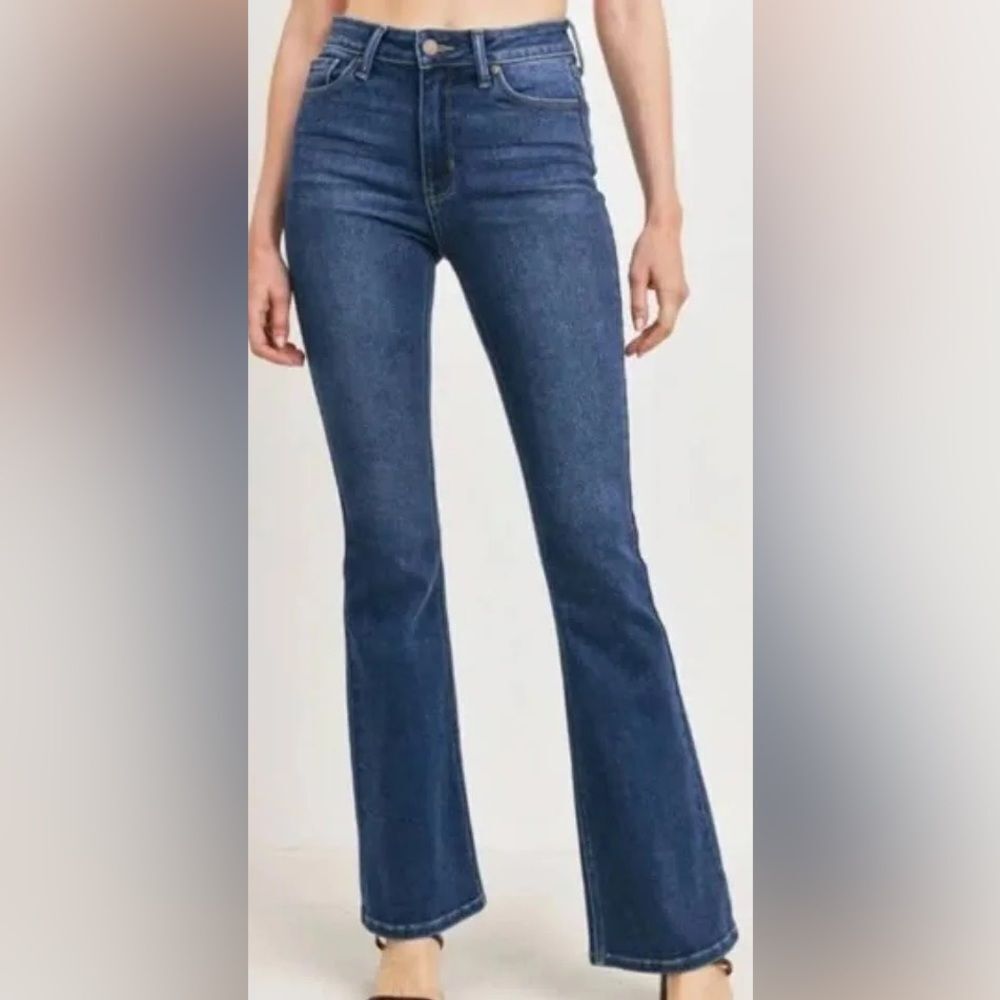 NWT Le Jean Remy Flare High Rise Dark Wash Blue Size 29